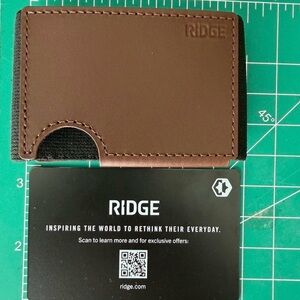 RIDGE biflex grain brown leather card wallet- high quality